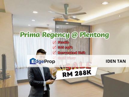 Prima Regency Studio Renovated Unit For Sale Near Plentong, Johor Jaya, Molek, Parc Regency, G Residence, Molek Pulai, Molek Regency, D'Ambience, Johor, Plentong