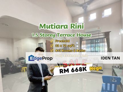 Mutiara Rini 1.5 Storey Terrace House For Sale Near Mutiara Mas, Skudai Indah, Tun Aminah, Sutera Utama, Skudai Baru, Taman Nesa, Taman Universiti, Johor, Skudai