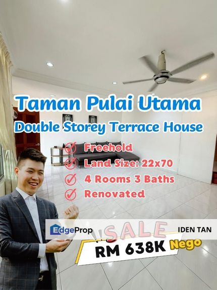 Pulai Utama Double Storey Terrace House Renovated Unit For Sale Near Pulai Flora, Taman Universiti, Impian Emas, Pulai Perdana, Kangkar Pulai, Skudai, Johor, Skudai