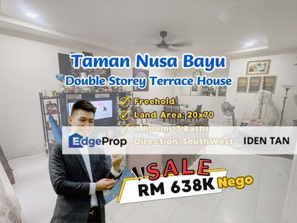 Nusa Bayu Double Storey Terrace House For Sale Near Nusantara Prima, Gelang Patah, Iskandar Puteri, Nusa Sentral, Bukit Indah, Eco Botanic, Nusa Indah, Johor, Nusajaya