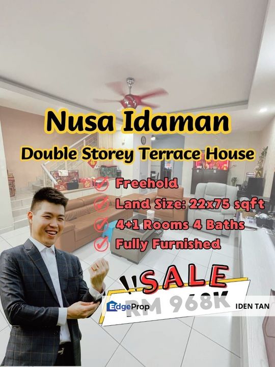 Nusa Idaman Double Storey Terrace House Fully Furnished For Sale Near Nusa Indah, Bukit Indah, Horizon Hills, Eco Botanic, Nusa Sentral, Medini, Johor, Nusajaya