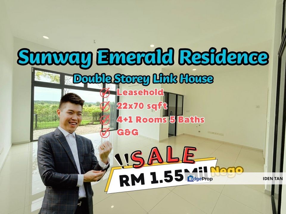 Sunway Emerald Residence Double Storey Link House For Sale Near Citrine Lakehomes, Avira, Sunway Iskandar,Iskandar Puteri, Leisure Farm, East Ledang, Johor, 
