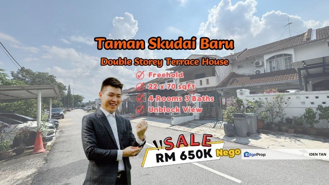 Skudai Baru Double Storey Terrace House Unblock View Unit For Sale Near Tun Aminah, Seri Orkid, Mutiara Rini, Sutera Utama, Skudai Indah, Nusa Bestari, Johor, Skudai