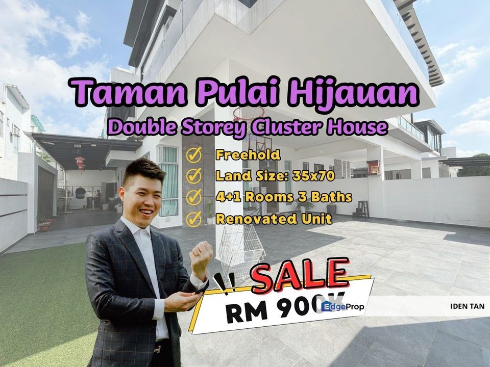 Pulai Hijauan Double Storey Cluster House Renovated Unit For Sale Near Kangkar Pulai, Pulai Indah, Pulai Mutiara, Skudai, Gelang Patah, Pulai Perdana, Johor, Kangkar Pulai