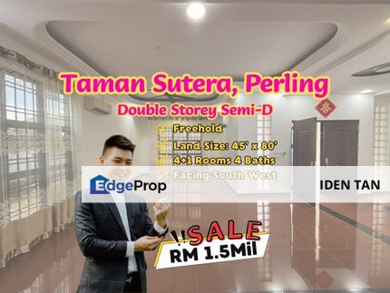 Taman Sutera Double Storey Semi-D Near Taman Perling, Taman Baiduri, Taman Laguna, Nusa Bestari, Uda Utama, Bukit Indah, Nusa Duta, Casa Almyra, Johor, Johor Bahru