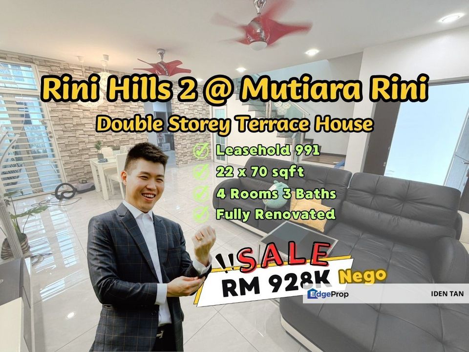 Rini Hills 2 Mutiara Rini Double Storey Terrace House Fully Renovated Unit For Sale Near Mutiara Mas, Taman Universiti, Tun Aminah, Skudai Baru,Skudai, Johor, Skudai