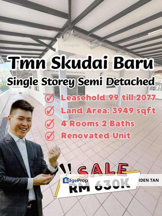 Skudai Baru Single Storey Semi-D Renovated Unit For Sale Near Tun Aminah, Seri Orkid, Mutiara Rini, Skudai Indah, Sutera Utama, Industri Jaya, Skudai, Johor, Skudai