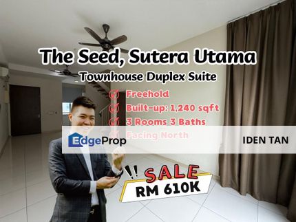 The Seed Sutera Utama Townhouse Duplex Suite For Sale Near Raffles Suites, Uda Utama, Danga Sutera, Tun Aminah, Nusa Bestari, Perling, Bukit Indah, Johor, Skudai