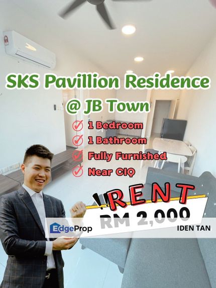 SKS Pavillion Residence Fully Furnished Unit For Rent Near JB Town, CIQ, Twin Galaxy, TriTower, Twin Tower, R&F Princess Cove, Setia Sky 88, Wadihana, Johor, Johor Bahru