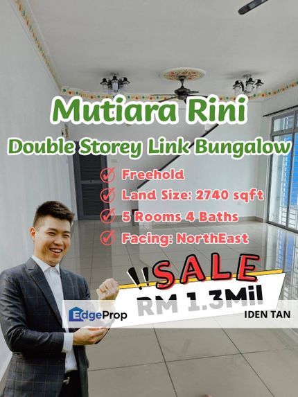 Mutiara Rini Double Storey Link Bungalow Renovated Unit For Sale Near Mutiara Mas, Mutiara Bestari, Taman Universiti, Sutera Utama, Tun Aminah, Skudai, Johor, Skudai