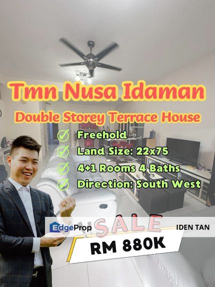 Nusa Idaman Double Storey Terrace House For Sale Near Nusa Indah, Bukit Indah, Eco Botanic, Nusa Sentral, Horizon Hills, Senadi Hills, Nusa Duta, Johor, Nusajaya