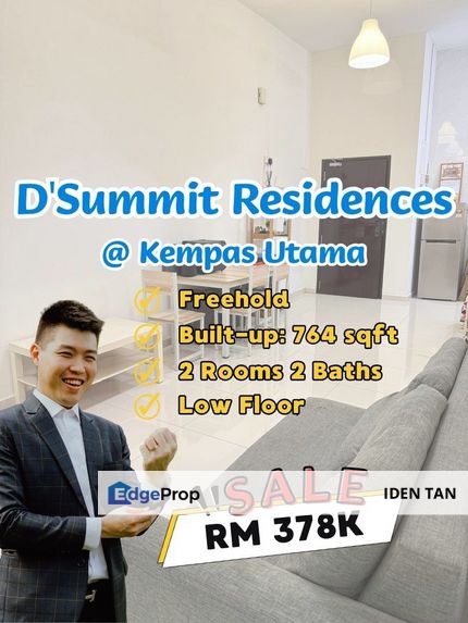 D'Summit Residence Kempas Utama 2 Bedroom Apartment For Sale Near D'Secret Garden, Kempas Indah, Sky Peak, Sky Gardens, Setia Tropika, Bandar Dato Onn, Johor, Johor Bahru