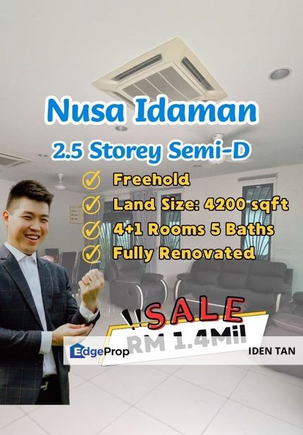 Nusa Idaman 2.5 Storey Semi-D Fully Renovated Unit For Sale Near Nusa Indah, Bukit Indah, Senadi Hills, Eco Botanic, Nusa Sentral, Horizon Hills, Johor, Nusajaya