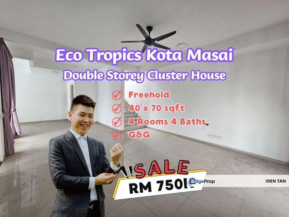 Eco Tropics Double Storey Cluster House For Sale Near Kota Masai, Bistari Perdana, Taman Scientex, Pasir Gudang, Cahaya Masai, Pasir Putih, Masai, Johor, Masai