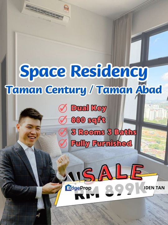 Space Residency Fully Furnished Dual Key Unit For Sale Near Taman Abad, KSL D'Esplanade, Twin Galaxy, Pinnacle Tower, Setia Sky 88, Southkey Mosaic, Johor, Johor Bahru