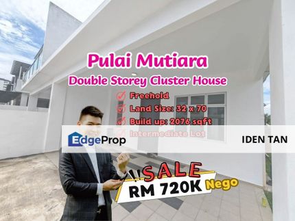 Pulai Mutiara Double Storey Cluster House For Sale Near Pulai Indah, Kangkar Pulai, Gelang Patah, Setia Eco Garden, Eco Village, Aster Heights, Johor, Kangkar Pulai