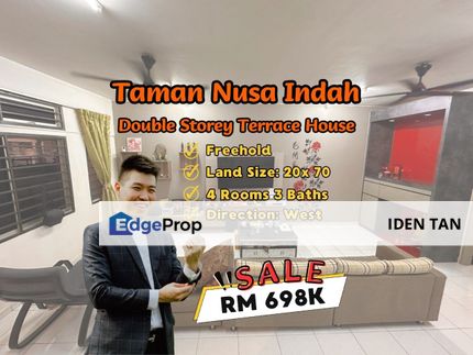 Nusa Indah Double Storey Terrace House Renovated Unit For Sale Near Bukit Indah, Nusa Idaman, Iskandar Puteri, Nusa Sentral, Perling, Casa Almyra, Johor, Nusajaya
