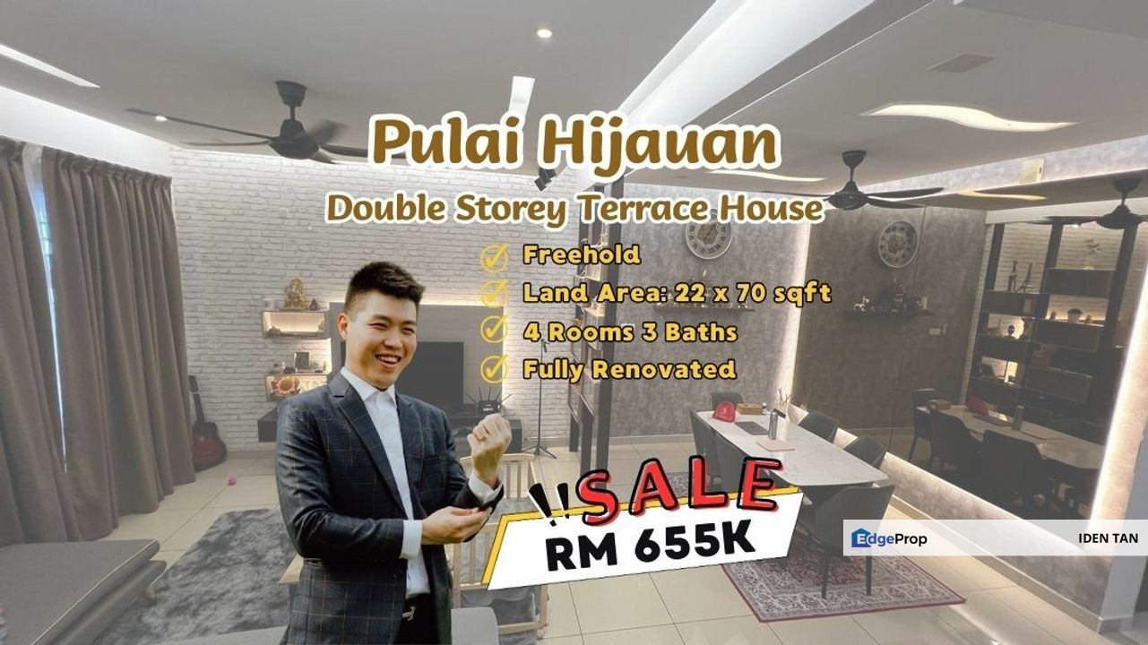 Pulai Hijauan Double Storey Terrace House Fully Renovated Unit For Sale Near Kangkar Pulai, Pulai Indah, Pulai Mutiara, Setia Eco Gardens,Gelang Patah, Johor, Kangkar Pulai