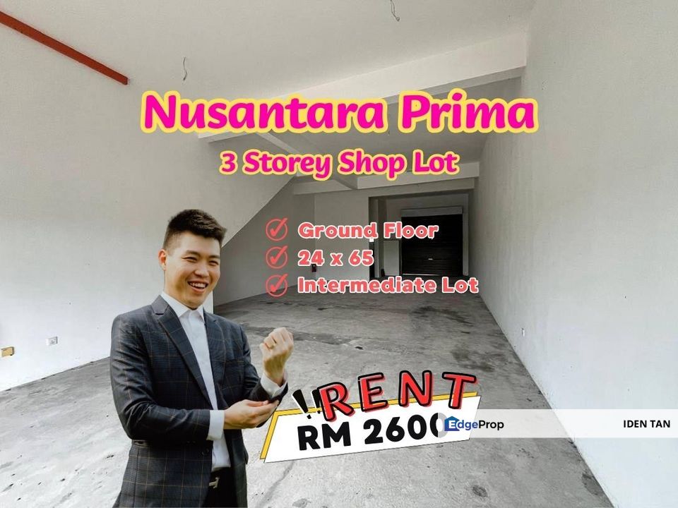 Nusantara Prima Ground Floor Shop Lot For Rent Near Tiong Nam Bussiness Park, Taman Nusantara, Nusa Bayu, GP Prima, Setia Eco Garden, Nusa Sentral , Johor, 