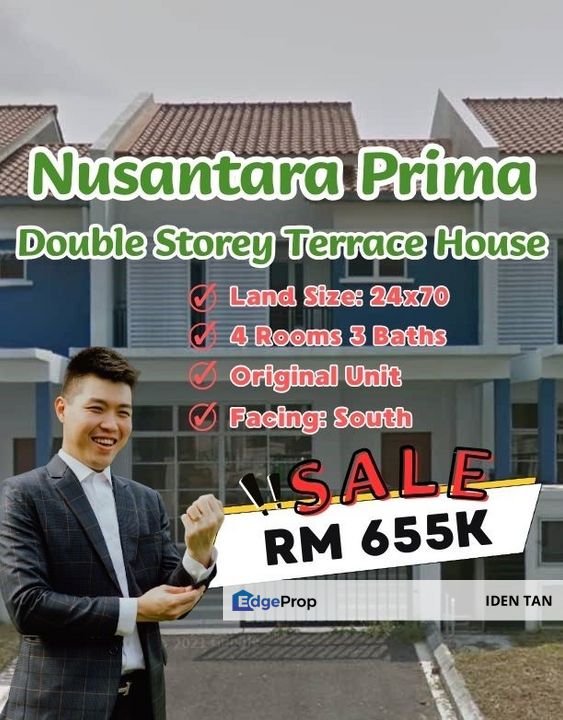 Nusantara Prima Double Storey Terrace House Original Unit For Sale Near Nusa Bayu, Taman Nusantara, Nusa Sentral, Nusa Perintis, Gelang Patah, Medini, Johor, Nusajaya