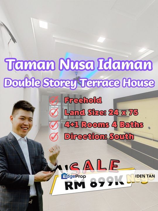 Nusa Idaman Double Storey Terrace House For Sale Near Nusa Indah, Bukit Indah, Nusa Sentral, Eco Botanic, Horizon Hills, Eco Botanic, Nusa Bayu,Medini, Johor, Nusajaya
