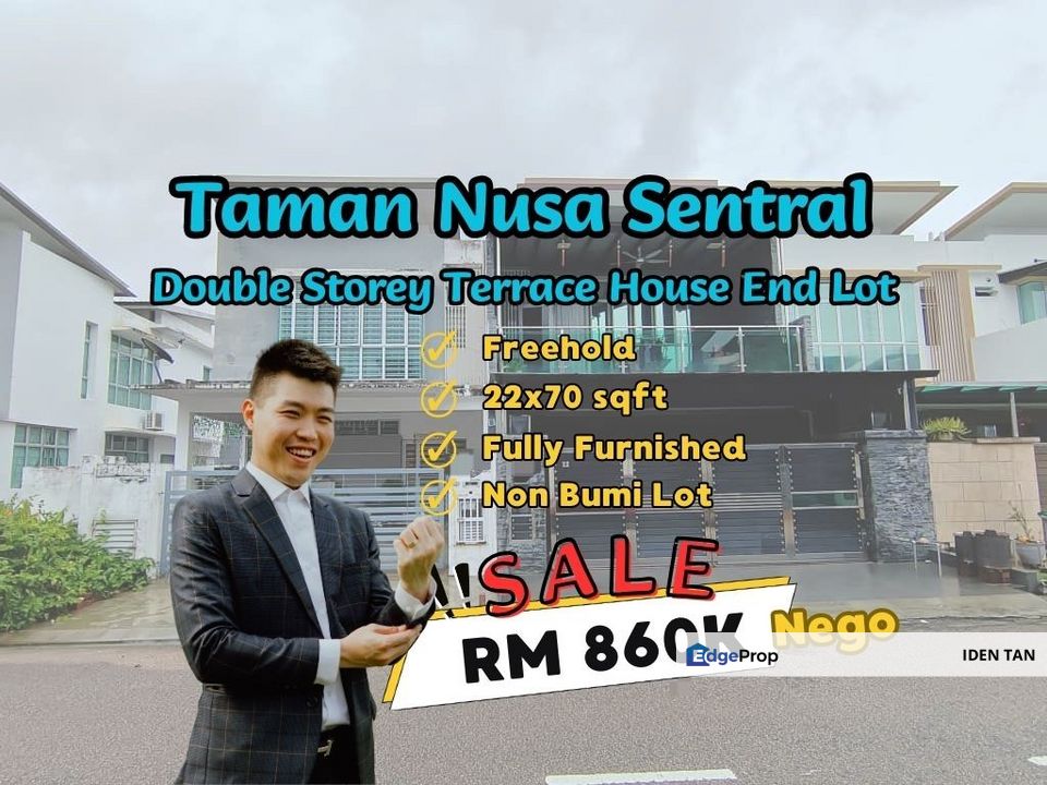 Nusa Sentral Double Storey Terrace House End Lot Fully Furnished Unit For Sale Near Eco Botanic, Bukit Indah, Nusa Idaman, Horizon Hills, Nusa Indah, Johor, 