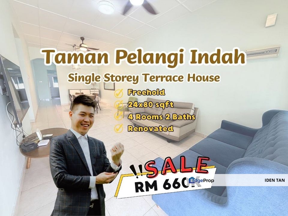 Pelangi Indah Single Storey Terrace House Renovated Unit For Sale Near Bestari Indah, Puteri Wangsa, Taman Gaya, Desa Cemerlang, Desa Tebrau, Austin, Johor, Ulu Tiram
