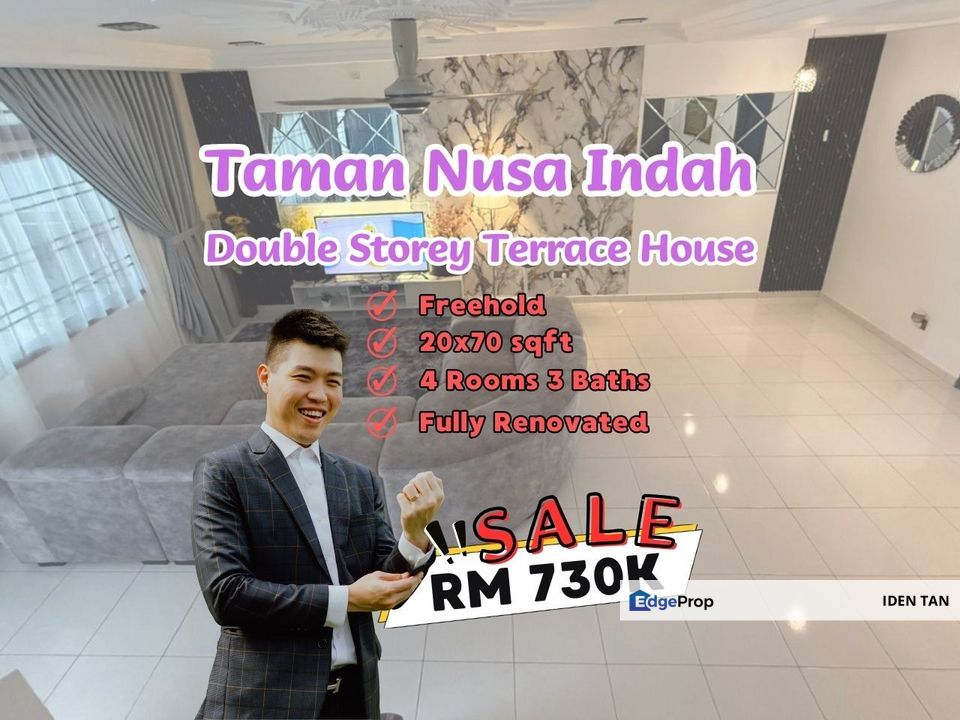 Nusa Indah Double Storey Terrace House Fully Renovated For Sale Near Bukit Indah, Nusa Idaman, Horizon Hills, Nusa Sentral, Eco Botanic, Casa Almyra, Johor, Nusajaya