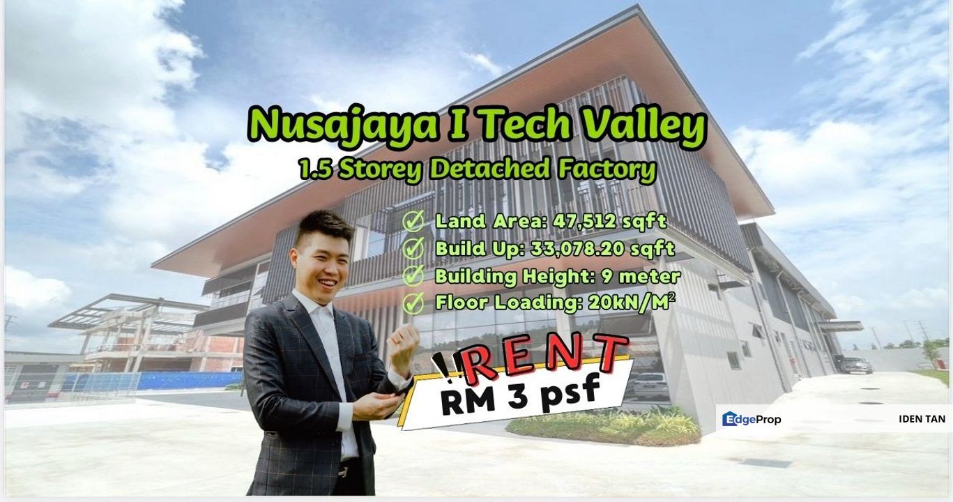 I Tech Valley 1.5 Storey Detached Factory For Rent Near Kawasan Perindustrian SiLC, Nusa Cemerlang, Iskandar Puteri, Nusa Sentral, Eco Botanic, Johor, 