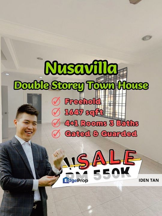 Nusavilla Town House For Sale Near Nusa Bestari Jaya, Nusa Bestari, Selesa Jaya, Skudai Baru, Seri Orkid, Taman Timur, Sri Yaacob, Uda Utama, Skudai, Johor, Skudai