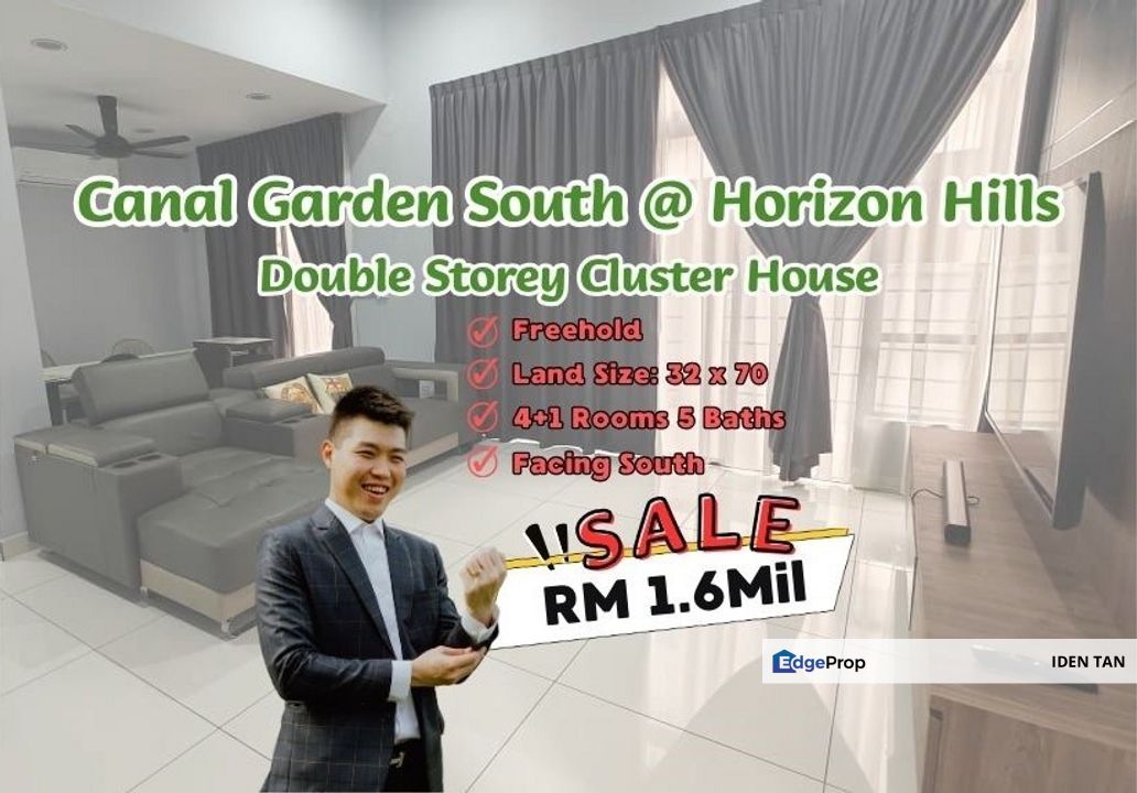 Canal Garden South @ Horizon Hills Double Storey Cluster House For Sale Near Eco Botanic, Senadi Hills, Bukit Indah, Aurora Sentral, Nusa Sentral, Johor, 
