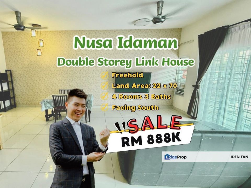 Nusa Idaman Double Storey Link House Renovated Unit For Sale Near Bukit Indah, Nusa Indah, Horizon Hills, Nusa Sentral, Eco Botanic, Taman Serimbun , Johor, 