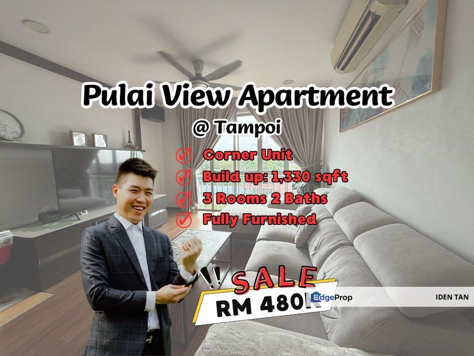 Pulai View Apartment @ Tampoi Fully Furnished Corner Unit For Sale Near Paradigm Residence, The Platino, Greenfield Regency, Tampoi Indah, Bukit Mewah, Johor, Johor Bahru
