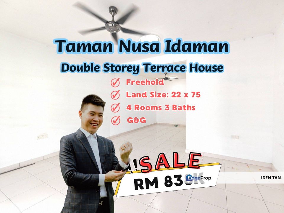 Nusa Idaman Double Storey Terrace House For Sale Near Nusa Indah, Bukit Indah, Nusa Sentral, Horizon Hills, Eco Botanic, Iskandar Puteri, Medini, Johor, Nusajaya