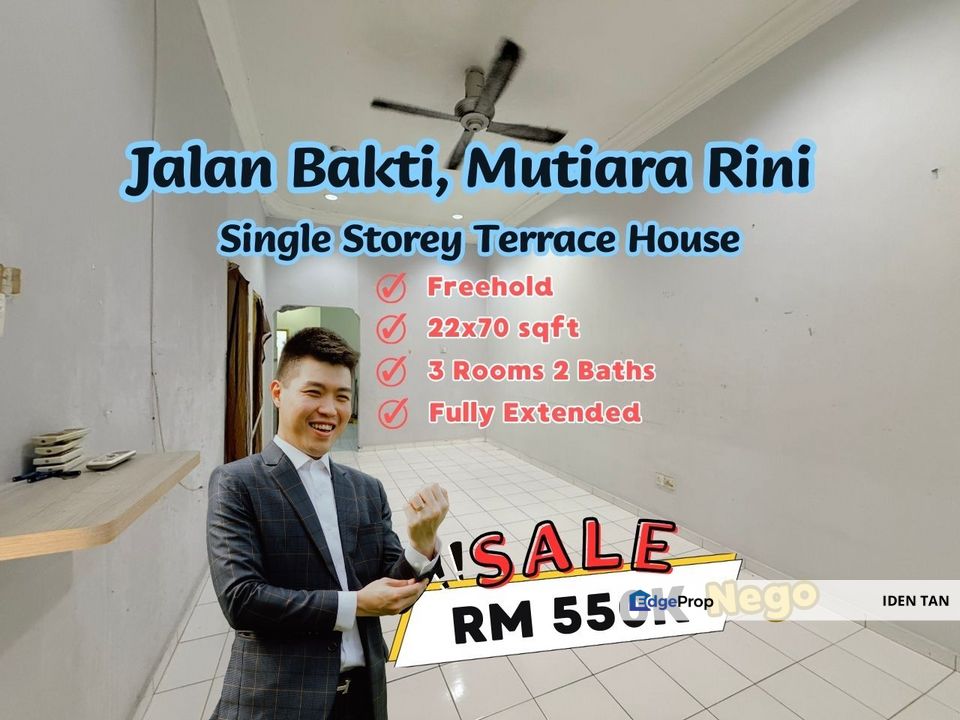 Mutiara Rini Single Storey Terrace House For Sale Near Tun Aminah, Skudai Baru, Mutiara Mas, Taman Universiti, Skudai Indah, Seri Orkid, Sutera Utama, Johor, Skudai