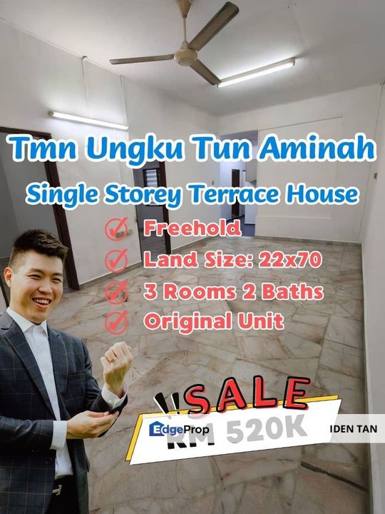 Taman Ungku Tun Aminah Single Storey Terrace House Original Unit For Sale Near Taman Nesa, Skudai Baru, Mutiara Rini, Sutera Utama, Nusa Bestari, Johor, Skudai