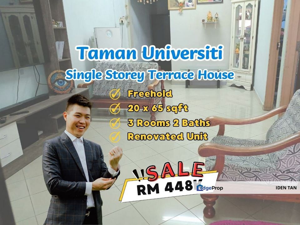 Taman Universiti Single Storey Terrace House Renovated Unit For Sale Near Mutiara Rini, Pulai Utama, Desa Skudai, Kangkar Pulai, Pulai Perdana, Skudai, Johor, Skudai