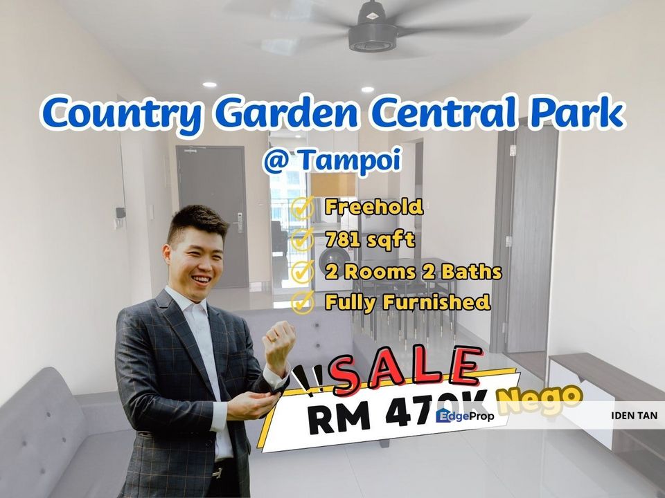 Country Garden Central Park High Floor Fully Furnished Unit For Sale Near Laman Harmoni, Desa Rahmat, Damansara Aliff, Jentayu Residency, Aliff Avenue, Johor, Johor Bahru