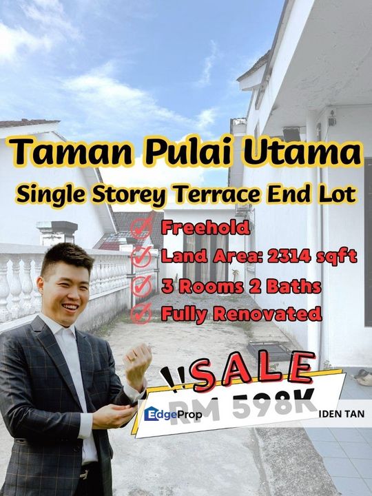 Pulai Utama Single Storey Terrace House End Lot Fully Renovated Unit For Sale Near Pulai Flora, Desa Skudai, Taman Universiti, Pulai Perdana, Skudai, Johor, Skudai