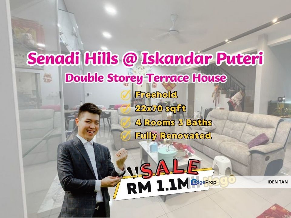 Senadi Hills Double Storey Terrace House Fully Renovated Unit For Sale Near Bukit Indah, Iskandar Puteri, Nusa Indah, Nusa Idaman, Nusa Sentral, Johor, Nusajaya