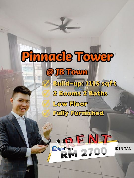 Pinnacle Tower @ JB Town Fully Furnished Unit For Rent Near Twin Galaxy, Setia Sky 88, D'Esplanade, SKS Pavillion, Space Residency, Taman Century, CIQ, Johor, Johor Bahru