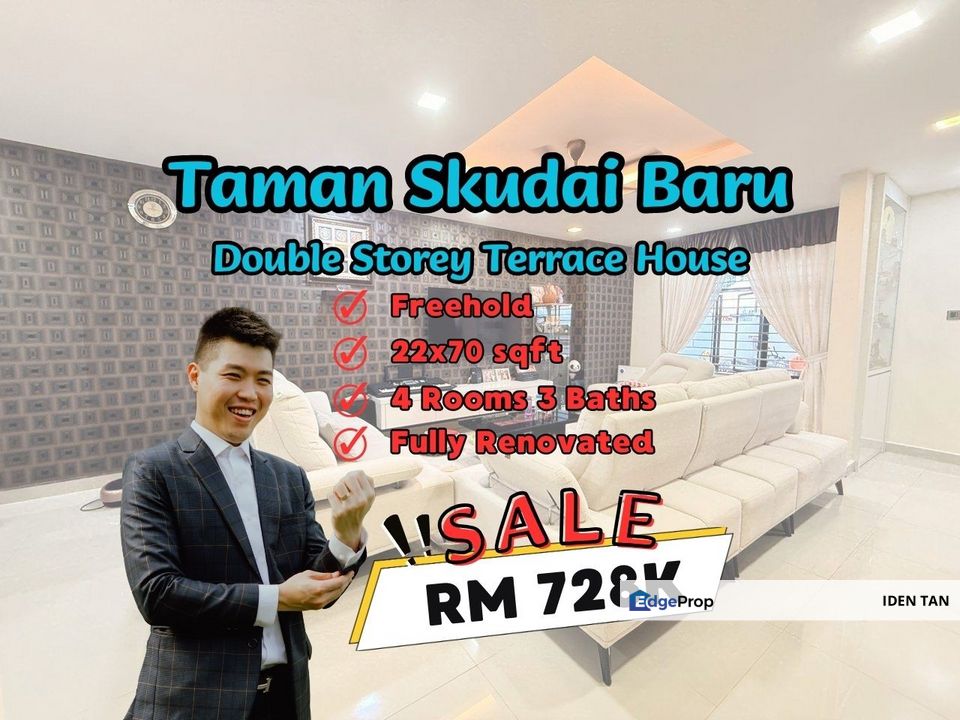 Skudai Baru Double Storey Terrace House Fully Renovated Unit For Sale Near Tun Aminah, Seri Orkid, Industri Jaya, Mutiara Rini, Taman Nesa,Mutiara Mas, Johor, Skudai