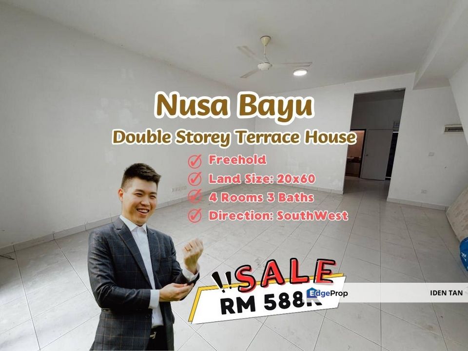 Nusa Bayu Double Storey Terrace House For Sale Near Nusantara Prima, Taman Nusantara, Nusa Sentral, Iskandar Puteri, Gelang Patah, Eco Botanic, Medini, Johor, 