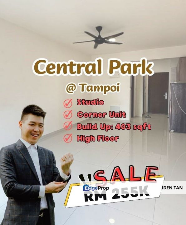 Country Garden Central Park High Floor Studio Corner Unit For Sale Near Laman Harmoni, Damansara Aliff, Jentayu, Aliff Avenue, Bandar Baru Uda, Tampoi, Johor, Johor Bahru