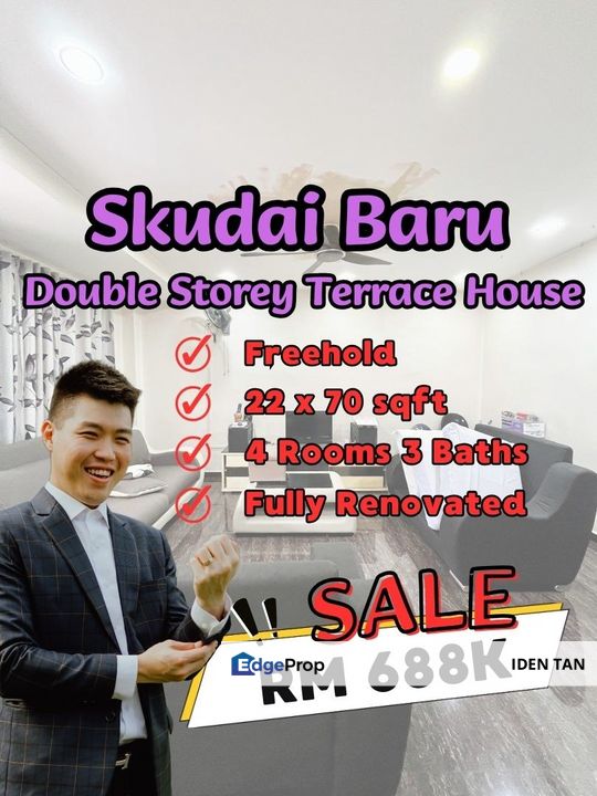 Skudai Baru Double Storey Terrace House Fully Renovated Unit For Sale Near Tun Aminah, Taman Nesa, Mutiara Rini, Nusa Bestari, Skudai Indah,Seri Orkid, Johor, Skudai