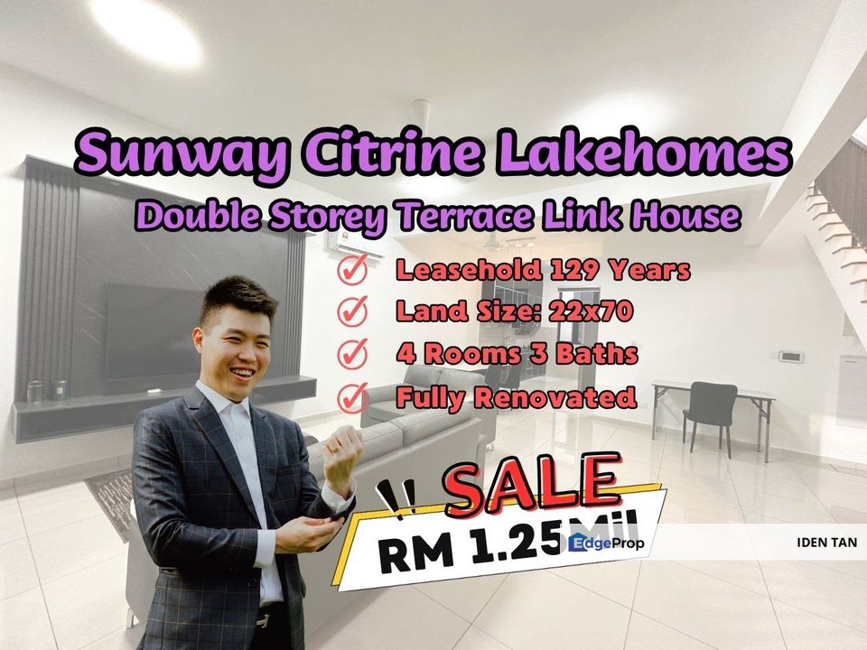 Sunway Citrine Lakehomes Double Storey Terrace Link House Fully Renovated Unit For Sale Near Emerald Residence, Sunway Iskandar, Medini, Eco Botanic, Johor, 