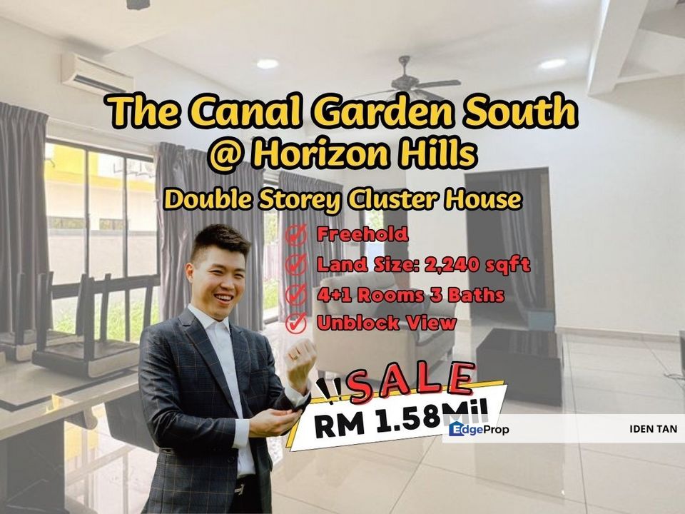 The Canal Garden South @ Horizon Hills Double Storey Cluster House For Sale Near Iskandar Puteri, Bukit Indah, Aurora Sentral, Eco Botanic, Nusa Indah, Johor, 