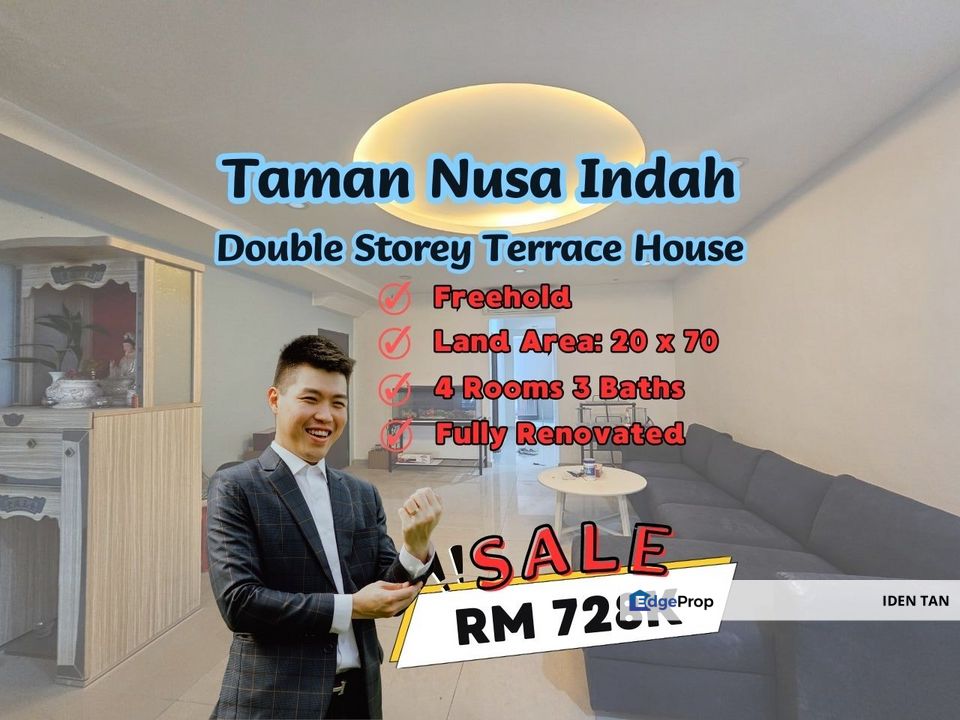 Nusa Indah Double Storey Terrace House Fully Renovated Unit For Sale Near Bukit Indah, Nusa Idaman, Horizon Hills, Nusa Sentral, Eco Botanic, Nusajaya, Johor, Nusajaya