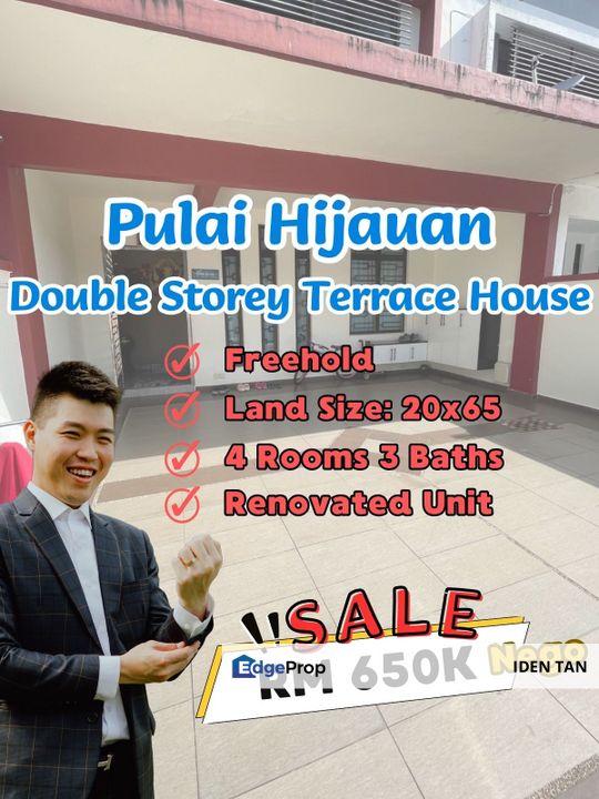 Pulai Hijauan Double Storey Terrace House Renovated Unit For Sale Near Kangkar Pulai, Pulai Indah, Pulai Mutiara, Gelang Patah, Setia Eco Gardens, Johor, Kangkar Pulai