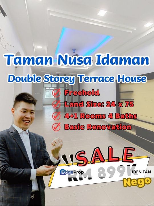 Nusa Idaman Double Storey Terrace House For Sale Near Bukit Indah, Nusa Indah, Horizon Hills, Nusa Sentral, Eco Botanic, Iskandar Puteri, Senadi Hills, Johor, Nusajaya